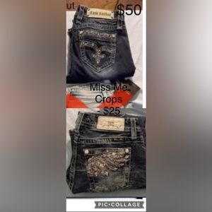 Women’s size 27 Rock Revival, Miss Me & Silver jeans & capris